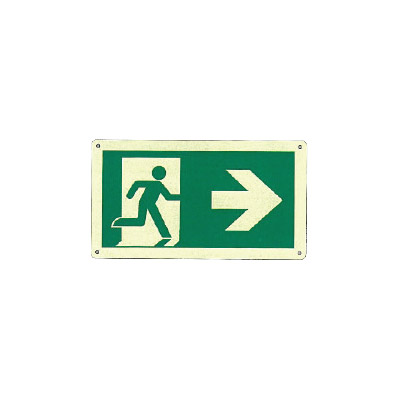 Pictogram Right Exit Sign - Double Sided - 24M Viewing Distance